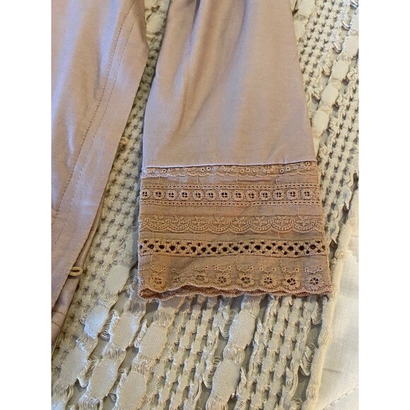 Exclusive Geo Trim Color block Womens Size Large Black Tan Hi Low Pullover Top - Picture 4 of 10